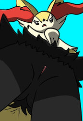  angry angry_expression angry_eyes angry_face animal_genitalia animal_humanoid animal_pussy anthro blue_background bottomwear braixen canid canid_humanoid canine canine_genitalia canine_humanoid canine_pussy chest_tuft clothed clothing clothing_lift female female_focus fox fox_humanoid fox_tail fur furnshio generation_6_pokemon genitals hair humanoid inner_ear_fluff interspecies mammal mammal_humanoid nintendo nude nude_anthro nude_female pokemon pokemon_(species) pokephilia pussy shaded simple_background skirt skirt_lift solo tail tail_tuft tuft  rating:explicit score: user:bot