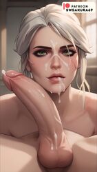 1boy 1girls ai_generated balls big_penis ciri cum cum_on_face female green_eyes looking_at_viewer male naked nude penis stable_diffusion swsakura69 the_witcher_(series) the_witcher_3:_wild_hunt white_hair rating:Explicit score:43 user:SwSakura69