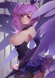 1girls absurdres breasts clothing dark_elementalist_lux dress elbow_gloves elementalist_lux female female_only gloves highres large_breasts league_of_legends long_hair luxanna_crownguard nipples pink_eyes pink_hair sideboob skirt solo songjikyo stockings thighhighs rating:Explicit score:86 user:Bart