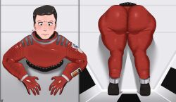  2001:_a_space_odyssey absurd_res alternate_version_available astronaut big_ass david_bowman easytempo gay hal_9000 highres imminent_sex interspecies male male_only older_male robot stuck_in_wall tight_clothing voluptuous_male  rating:explicit score: user:bot