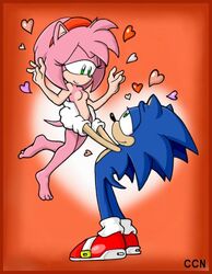 amy_rose anthro barefoot breasts carrying ccn color exposed_torso eye_contact feet female footwear fur furry furry_only handwear heart hedgehog male nude orange_background sega shoes side_view simple_background sonic_(series) sonic_the_hedgehog standing straight straight_hair uncensored rating:Explicit score:18 user:bot