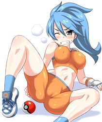 1girls anime_style ass battle_girl_(pokemon) battle_girl_(pokemon_oras) belly bike_shorts blue_hair blush breasts clenched_teeth clothed female female_only femsub grey_eyes heavy_breathing huge_ass huge_breasts human human_only konno_tohiro long_hair navel nintendo npc_trainer poke_ball pokemon pokemon_oras pokemon_rse ponytail shoes skintight sneakers solo spread_legs sweat tank_top thick_thighs voluptuous wide_hips rating:Questionable score:184 user:CPO