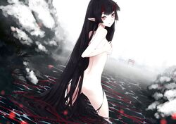  black_hair horns kin long_hair nude original water  rating:questionable score: user:bot