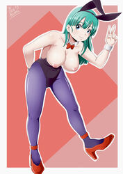 big_breasts breasts bulma_(bunny) bulma_briefs bunny_ears bunny_girl bunnysuit dragon_ball female nipples pantyhose solo tease teenager theironmountain v rating:Questionable score:59 user:Adorable-Selina