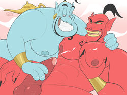  aladdin disney djinn duo gay genie_(aladdin) idrewthis jafar jafar_(genie) male male_only multiple_males pluvatti  rating:explicit score: user:syrmat