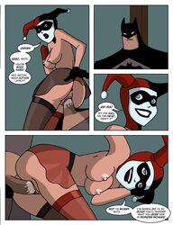 1boy 1girls anus ass batman batman:_the_animated_series batman_(series) big_breasts breasts comic dc_comics dcau dialogue female femdom fool_me_once great_scott harley_quinn harley_quinn_(classic) male miniskirt nipples sex sharpie_(artist) speech_bubble stockings straight the_new_batman_adventures tied_up vaginal_sex rating:Explicit score:55 user:bot