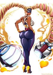 arms_(game) ass big_ass big_breasts breasts dark-skinned_female dark_skin dat_ass female female_only kogeikun looking_at_viewer looking_back nintendo solo twintelle rating:Questionable score:149 user:Shadowking11