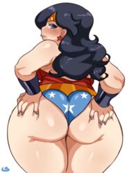 ass ass_dough blush dat_ass dc dc_comics deep_skin diana_prince female female_only huge_ass lightsource looking_at_viewer looking_back solo superhero superheroine wonder_woman wonder_woman_(series) rating:Questionable score:164 user:justausername