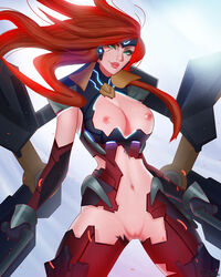 areolae breasts erect_nipples female female_only gun_goddess_miss_fortune league_of_legends long_hair looking_at_viewer mcdobo miss_fortune pussy red_hair solo steel_valkyries_series rating:Explicit score:35 user:justausername