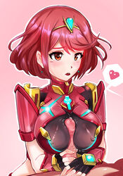 1boy 1girls armor breasts female hmage nintendo nipples pyra red_eyes red_hair short_red_hair xenoblade_(series) xenoblade_chronicles_2 rating:Explicit score:57 user:bot