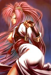 1girls baiken breasts breasts_out chiba_toshirou female female_only guilty_gear hips japanese_clothes kataginu kimono kote long_hair nipples one-eyed open_kimono pink_eyes pink_hair ponytail scar solo sword tied_hair very_long_hair weapon rating:Explicit score:7 user:bot