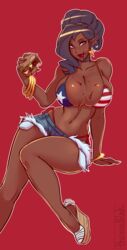 1girls american_flag american_flag_bikini big_breasts bikini bikini_bra bimbo booty_shorts bra bracelet breasts burger busty cheeseburger cleavage dark-skinned_female dark_elf dark_hair dark_skin elf eyeshadow female female_only food jean_shorts ketchup large_breasts lipstick live_for_the_funk makeup mascara navel original_character pointy_ears sauce short_shorts shorts smile solo solo_female star_earrings thong vanessa_(live_for_the_funk) voluptuous wedge_heels whale_tail rating:Questionable score:240 user:justausername