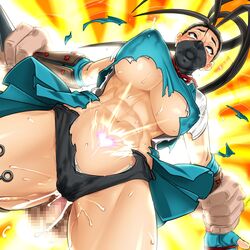 1girls abs ahe_gao black_hair breasts censored cleavage clothed_sex cum_in_pussy cum_inside erect_nipples female fushisha_o half_mask heart ibuki_(street_fighter) impregnation lactation mask mosaic_censoring panties school_uniform sex skirt solo_focus straight street_fighter street_fighter_v sweat toned torn_clothes underboob underwear vaginal_penetration rating:Explicit score:51 user:bot