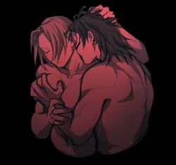 arinavah black_hair blonde_hair choso_kamo female grabbing_breasts grabbing_hair jujutsu_kaisen kissing_neck long_hair male muscular_male naked naked_female naked_male straight yuki_tsukumo rating:Explicit score:66 user:Anonymous647