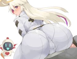 ass big_ass blonde_hair bodysuit clothed dat_ass female guilty_gear guilty_gear_xrd jack-o'_valentine minakami multicolored_hair pov sitting_on_person rating:Questionable score:310 user:ASS_TIER