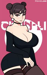 busty capcom chun-li cleavage female female_focus female_only foxicube hourglass_figure nude nudity pinup pinup_pose pose posing solo street_fighter tagme wide_hips rating:Explicit score:200 user:3ddy_slim