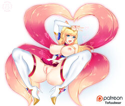 1girls 2017 ahri areolae big_breasts breasts female female_only full_body large_breasts league_of_legends nipples pussy shaved_pussy simple_background solo spread_legs star_guardian star_guardian_ahri star_guardian_series thighhighs tofuubear rating:Explicit score:185 user:justausername