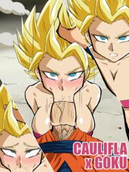 1boy 1girls :>= bare_shoulders blonde_hair blush breasts caulifla clothed_sex comic comic_cover cum cum_in_nose darm_engine dragon_ball dragon_ball_super fellatio female green_eyes hand_on_another's_head hand_on_head large_breasts light-skinned_female light_skin looking_at_viewer male male_pubic_hair oral penis pov pov_eye_contact pubic_hair saiyan sex short_hair solo_focus son_goku spiked_hair spiky_hair straight stray_pubic_hair super_saiyan super_saiyan_2 tank_top uncensored universe_6 universe_6/universe_7 universe_6_saiyan/universe_7_saiyan unseen_male_face rating:Explicit score:64 user:bot