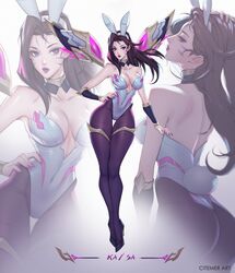 ass back_view black_hair bunny_ears bunny_tail bunnysuit citemer female front_view kai'sa league_of_legends pantyhose purple_eyes rating:Questionable score:270 user:ugaugaugau12e