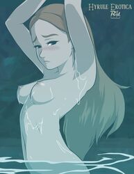 1girls blonde_hair blush breasts breath_of_the_wild casual embarrassed female female_only green_eyes humanoid hylian long_hair nintendo nude outdoors pale_skin princess_zelda r3dfive solo tagme the_legend_of_zelda wet zelda_(breath_of_the_wild) rating:Explicit score:244 user:Him