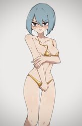 1girls alternate_costume areola_slip areolae ass_visible_through_thighs bare_arms bare_legs bare_midriff beruka_(fire_emblem) beruka_adon bikini blue_hair breasts cleavage covering covering_breasts covering_crotch embarrassed female female_only fire_emblem fire_emblem_fates gold_bikini gold_swimsuit legs light_blue_hair midriff nintendo short_hair small_breasts solo sweat swimsuit yellow_bikini yellow_swimsuit rating:Questionable score:10 user:kris923