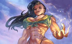 1girls abs areolae big_breasts black_hair breasts capcom cleavage cutesexyrobutts dark-skinned_female dark_skin female female_only large_breasts latina laura_matsuda long_hair looking_at_viewer muscles muscular_female redbone solo street_fighter street_fighter_v video_games rating:Questionable score:87 user:justausername