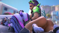 2girls 3d absurdres alternate_costume anal_insertion anus arhoangel ass big_ass big_breasts big_butt blender blue_skin breasts brown_nipples bubble_ass bubble_butt butt closed_eyes dark-skinned_female dark_skin dat_ass dildo eyes_closed feet female female_only happy highres ilios_(map) insertion long_hair looking_at_another looking_down mouth_open nipples open_mouth overwatch pillow purple_toenails pussy sex_toy sideboob sombra toes tulum_sombra widowmaker yuri rating:Explicit score:175 user:justausername