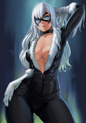 1girls absurdres black_cat_(marvel) bodysuit breasts cleavage felicia_hardy female female_only highres lasterk looking_at_viewer marvel solo spider-man_(series) zipper_pull_tab rating:Questionable score:120 user:justausername