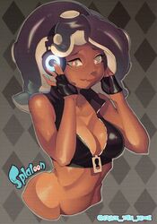  breasts cleavage crack_the_moon dark_skin female iida_(splatoon) navel splatoon splatoon_2 stomach  rating:safe score: user:bot