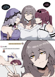 2koma 3girls after_sex anger_vein angry background bed bedroom black_swan_(honkai:_star_rail) bra bruise competition dialogue eyewear_on_head grabbing_sheets honkai:_star_rail jealous kafka_(honkai:_star_rail) looking_at_viewer masoq095 mouth_open peace_sign pink_eyes selfie silver_hair smile stelle_(honkai:_star_rail) sweat text yellow_eyes yuri rating:Explicit score:479 user:Vaduz