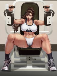 1girls abs armpit asian ball_gag bondage bound brown_eyes brown_hair cameltoe chun-li exercise female female_only gag gym hand_cuffs large_breasts long_hair looking_at_viewer muscle muscular_female solo street_fighter sweat thick_thighs tied_hair wet workout xxoom rating:Explicit score:148 user:DoughWryyToes