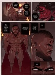 2boys abs big_penis black_body brown_skin casual_nudity comic completely_nude dark-skinned_male dark_skin erect_penis erection family father_and_son horns magicmoonsarts muscular nude original_character penis_shrinking reunion six_pack text text_bubble veiny_penis very_dark_skin rating:Explicit score:10 user:Rossa12