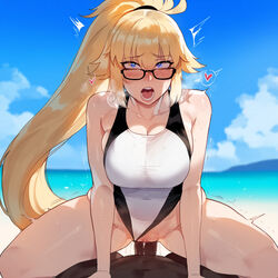 1boy 1girls ai_generated artstyle_imitation blonde_hair blush breasts dark-skinned_male dark_skin fate/grand_order fate_(series) female floox hi_res high_resolution hips huge_breasts huge_cock interracial jeanne_d'arc_(fate) jeanne_d'arc_(swimsuit_archer) large_breasts light-skinned_female light_skin long_hair male penis pov sex stable_diffusion thiccwithaq_(ai_style) thick_thighs thighs wide_hips rating:Explicit score:157 user:Aeolus_HX