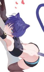 1boy all_fours arched_back ass ass_up bent_over blue_hair blush bubble_butt cat_ears cat_tail chobonu clothed femboy genshin_impact girly looking_at_viewer male_only pout scaramouche_(genshin_impact) tagme thighhighs top-down_bottom-up twink rating:Questionable score:71 user:Monalicious