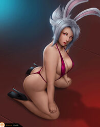 absurdres ass battle_bunny_riven bikini breasts bunny_ears bunny_girl cleavage felox08 female female_only highres league_of_legends looking_at_viewer panties riven sling_bikini solo rating:Questionable score:99 user:justausername