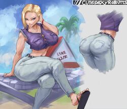 1girls android_18 big_ass big_breasts big_butt blonde_hair blue_eyes busty cameltoe cleavage curvy cutesexyrobutts dragon_ball erect_nipples female huge_areolae huge_ass huge_breasts large_ass large_butt pawg puffy_nipples short_hair thick_lips thick_thighs voluptuous wide_hips rating:Explicit score:435 user:Waggy