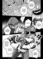 breasts comic english_text forsaken_jayce greyscale jayce_talis league_of_legends monochrome officer_vi sieyarelow speech_bubble vi rating:Questionable score:15 user:jindermaballz