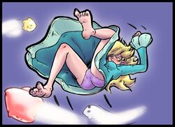 1girls blonde_hair dress ecarlate falling feet female human long_hair luma mario_(series) nintendo panties princess_rosalina purple_panties star stars straight_hair super_mario_galaxy underwear upskirt rating:Questionable score:15 user:bot