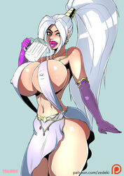 ass big_ass big_lips bimbo breasts clothing cum erect_nipples erect_nipples_under_clothes glass green_eyes huge_ass jeane suikoden white_hair zedeki rating:Questionable score:49 user:punkmaster