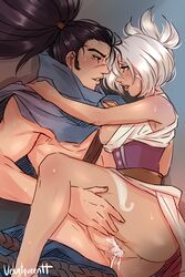 cum cum_in_pussy cum_inside female league_of_legends male riven straight tagme velvetqueenh yasuo rating:Explicit score:80 user:Wh0