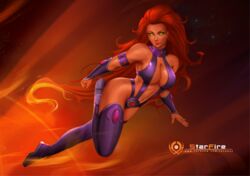 1girls boots breasts cleavage dc felox08 female female_only flat_heel_boots koriand'r looking_at_viewer solo starfire teen_titans thigh_boots thigh_high_boots thighhigh_boots thighhighs rating:Questionable score:96 user:justausername