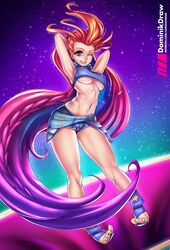 armpits breasts cleavage feet female female_only league_of_legends looking_at_viewer lord_dominik riot_games solo underboob zoe_(league_of_legends) rating:Questionable score:123 user:justausername