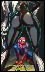 1boy1girl ass ass_focus black_cat_(marvel) felicia_hardy felox08 jewelry large_ass long_hair marvel marvel_comics peter_parker spider-man spider-man_(series) superhero text thick_thighs thief villainess white_hair rating:Questionable score:106 user:Gigiti