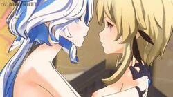 2girls 3d 3d_animation aidenhet amber_eyes animated anime_style blonde_hair blue_eyes breasts dildo evilaudio female female_only furina_(genshin_impact) genshin_impact hoyoverse kassioppiava lapetitemortva lesbian_sex long_hair lumine_(genshin_impact) mihoyo naked naked_female petite sex short_hair sound standing standing_missionary strap-on tagme vaginal_penetration video yuri rating:Explicit score:325 user:AidenHet