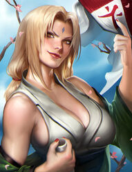 1girls cleavage female female_only japanese_clothes naruto no_bra sakimichan solo tagme tsunade rating:Safe score:104 user:Wh0