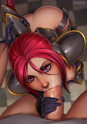 eye_contact fellatio ironscale_shyvana league_of_legends partial_male pov radsquid shyvana tagme rating:Explicit score:283 user:Wh0