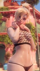 1girls 3d areolae blender blonde_hair blue_eyes breasts female female_only fishnets forceballfx looking_at_viewer mercy nipples overwatch panties solo rating:Questionable score:317 user:justausername