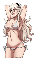 bikini breasts cleavage corrin_(female)_(fire_emblem) corrin_(fire_emblem) deareditor elf female female_only fire_emblem fire_emblem_fates looking_at_viewer solo rating:Questionable score:67 user:justausername