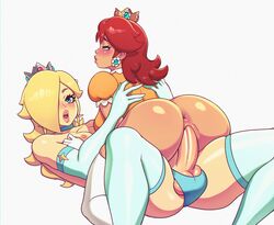 1futa 1girls anus areolae ass balls balls_in_panties big_ass big_butt blonde blonde_hair blue_eyes bottomless breasts brown_hair brunette bubble_butt choker clothed clothing cowgirl_position dickgirl elbow_gloves erection female futa_on_female futa_with_female futanari gloves hair_over_one_eye intersex long_gloves looking_at_another mario_(series) medium_breasts moaning nintendo nipples pale_skin partially_clothed penetration penis pleasure_face princess_daisy princess_rosalina pussy red_hair rizdraws sex simple_background skindentation stockings tan tan_skin testicles thick_thighs thighhighs vaginal vaginal_penetration white_background woman_on_top rating:Explicit score:755 user:justausername