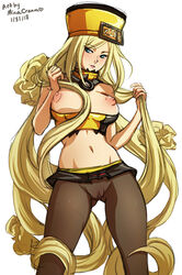 areolae big_breasts breasts female female_only guilty_gear guilty_gear_xrd large_breasts millia_rage minacream nipples pantyhose pussy see-through solo rating:Explicit score:57 user:justausername